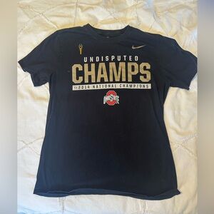 Ohio State Nike Black Tee with Gold 'Undisputed Champs' 2014